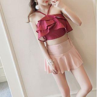 Set: Ruffled Top + Ruffled Swim Skirt
