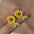 Flower Stud Earring 1 Pair - C - 271 - Light Yellow - One Size
