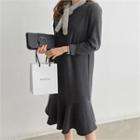 Coral-fleece Lined Midi T-shirt Dress