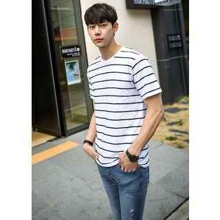 Short-sleeve Cotton Stripe T-shirt