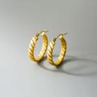 Retro Linen Flower Earring Gold - One Size