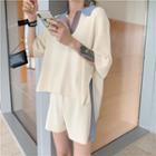 Polo Collar Knit Top / Shorts