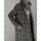 Notched-lapel Herringbone Wool Blend Coat