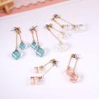Non-matching Square Drop Earring