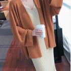 Sleeveless Midi Dress / Open-front Jacket