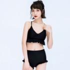 Set: Ruffle Trim Bikini + Tank Top