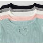Heart Cut Out Cropped Sweater