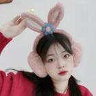 Rabbit Ear Flower Chenille Earmuffs