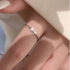 Bow Rhinestone Sterling Silver Ring Silver - One Size