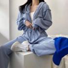 Set: Zip Up Hoodie + Wide-leg Sweatpants