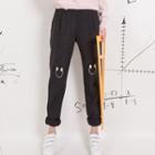 Smiley Face Embroidered Woolen Pants