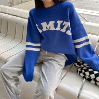 Letter-detail Oversize Sweater