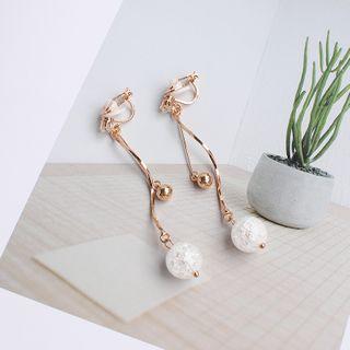 Faux Crystal Dangle Earring / Clip-on Earring