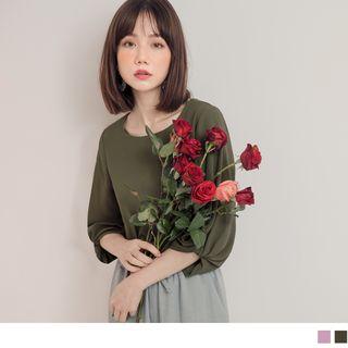 Knotted 3/4 Sleeve Chiffon Top