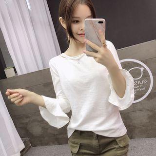 Bell-sleeve Cutout T-shirt