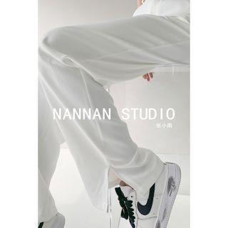 Side-slit Straight-cut Dress Pants In 5 Colors