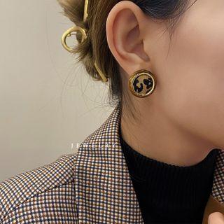 Leopard Print Stud Earring 1 Pair - Leopard - Khaki - One Size