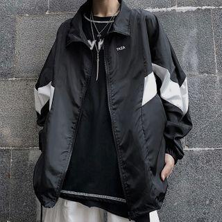 Paneled Zip Jacket Black & White - One Size