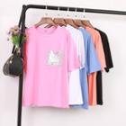 Sequined Pocket Detail Short-sleeve T-shirt
