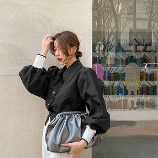 Balloon-sleeve Blouson Shirt