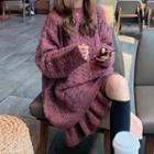 Set: Cable Knit Sweater + Wide-leg Shorts