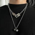 Cube Necklace 1 Pc - Silver - One Size