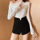 Long-sleeve Zip Detail Top
