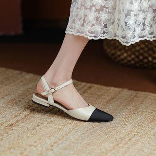 Pointy-toe Two-tone Sandals