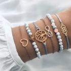 Set Of 6: Alloy Bracelet (assorted Designs) Set Of 6 - As Shown In Figure - One Size