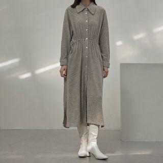Raglan Tie-side Long Shirtdress