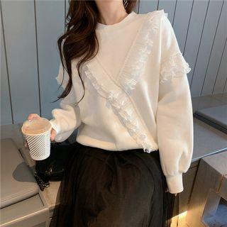 Ruffled-trim Pullover