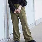 High-waist Plain Boot Cut Pants