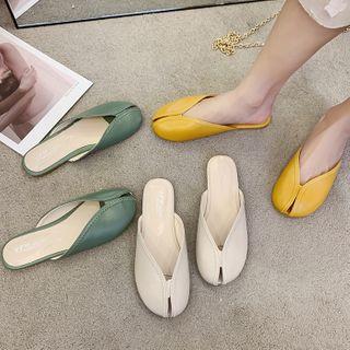 Cutout Faux Leather Mules