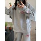 Half-zip Lettering Sweatshirt / Sweatpants