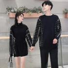 Couple Matching Plaid Panel Sweater / Dress / Pants
