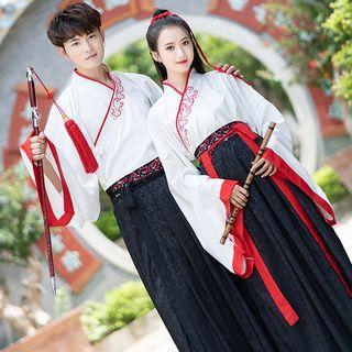 Patterned Hanfu Top / Jacket / Maxi Skirt / Set