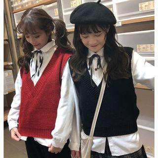 Set: Knit Vest + Shirt