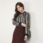 Pleated-front Patterned Top