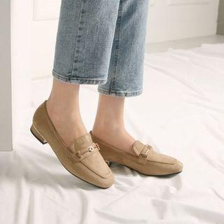 Horse-bit Suedette Loafers
