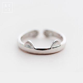 Cat Sterling Silver Open Ring