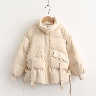 Stand Collar Plain Padding Jacket