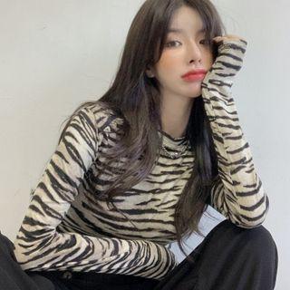 Long-sleeve Animal Print Top (various Designs)