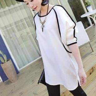Piped Long-sleeve Top