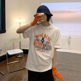 Short-sleeve Bear Lettering T-shirt