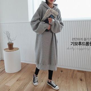 Fleece Lined Midi Hoodie Dress