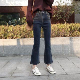 High-waist Cropped Boot Cut Jeans
