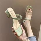 Double Ankle Strap Mid-heel Clear Sandals