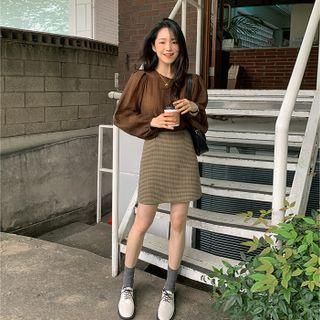 Houndstooth Pencil Miniskirt