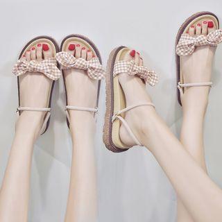 Bow Accent Two-way Platform Sandals
