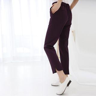 Slit-hem Tapered Dress Pants